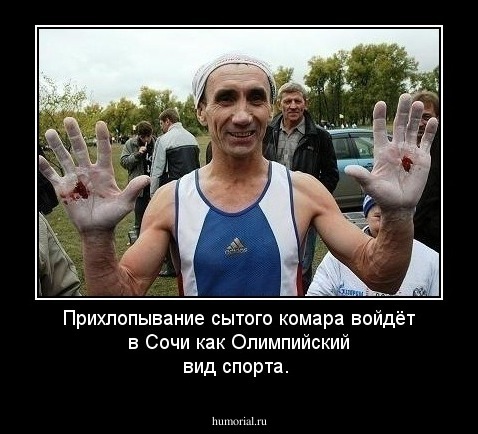 Прихлопывание сытого комара войдёт в Сочи как Олимпийский вид спорта.
