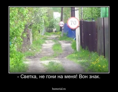 - Светка, не гони на меня! Вон знак.