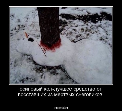 осиновый кол-лучшее средство от восставших из мертвых снеговиков