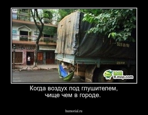 Когда воздух под глушителем, чище чем в городе.