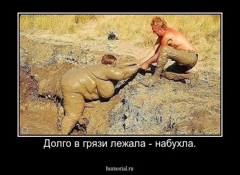 Долго в грязи лежала - набухла.