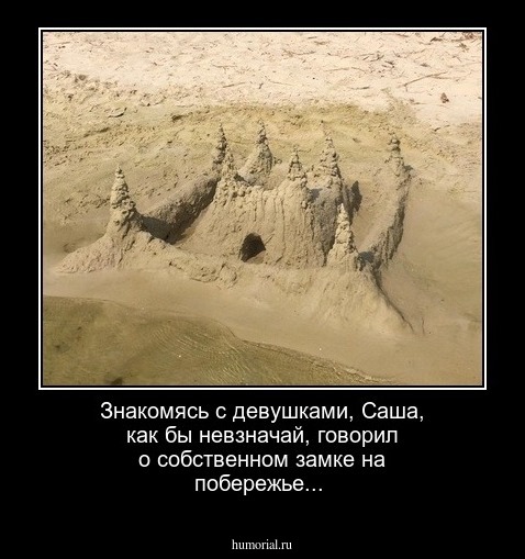 Знакомясь с девушками, Саша, как бы невзначай, говорил о собственном замке на побережье...