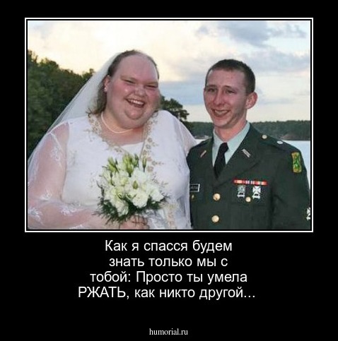 Как я спасся будем знать только мы с тобой:
Просто ты умела РЖАТЬ, как никто другой...