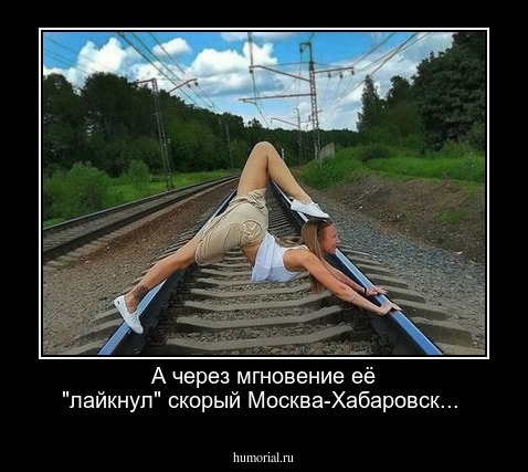 А через мгновение её "лайкнул" скорый Москва-Хабаровск...