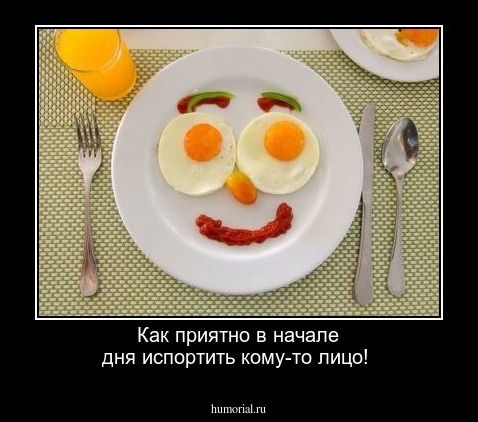 Как приятно в начале дня испортить кому-то лицо! 