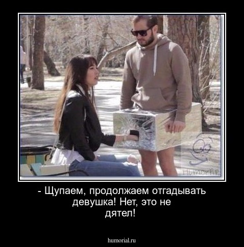 - Щупаем, продолжаем отгадывать девушка! Нет, это не дятел!    
