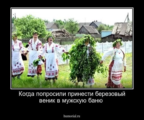 Когда попросили принести  березовый веник в мужскую баню 