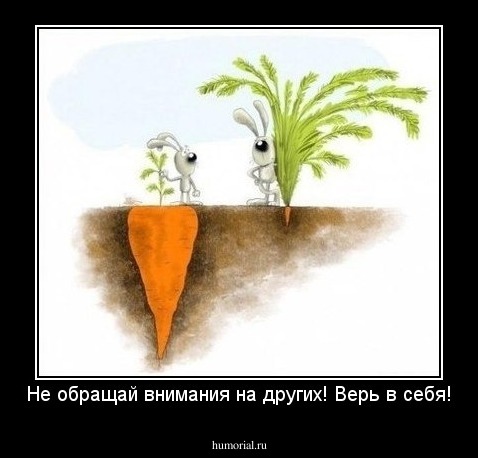 Не обращай внимания на других! Верь в себя!