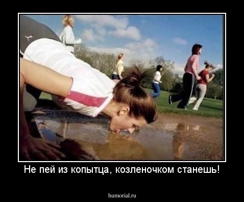 Не пей из копытца, козленочком станешь!