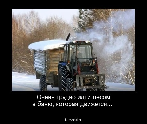 Очень трудно идти лесом в баню, которая движется...
