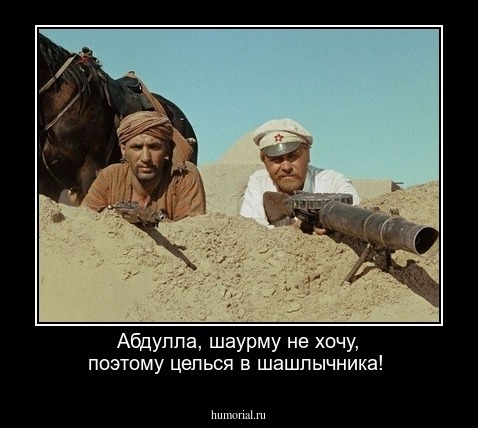 Абдулла, шаурму не хочу, поэтому целься в шашлычника!