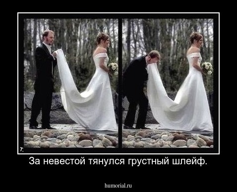 За невестой тянулся грустный шлейф.