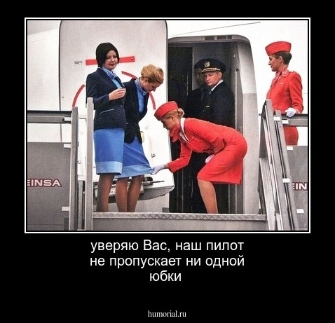 уверяю Вас, наш пилот не пропускает ни одной юбки