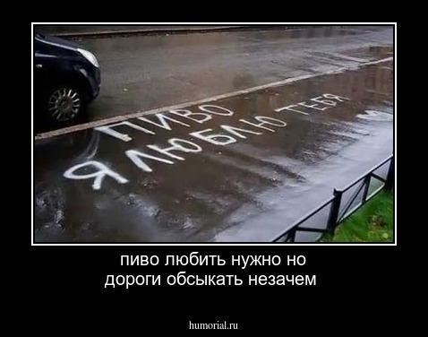 пиво любить нужно но дороги обсыкать незачем 