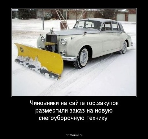 Чиновники на сайте гос.закупок разместили заказ на новую снегоуборочную технику