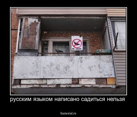русским языком написано садиться нельзя 