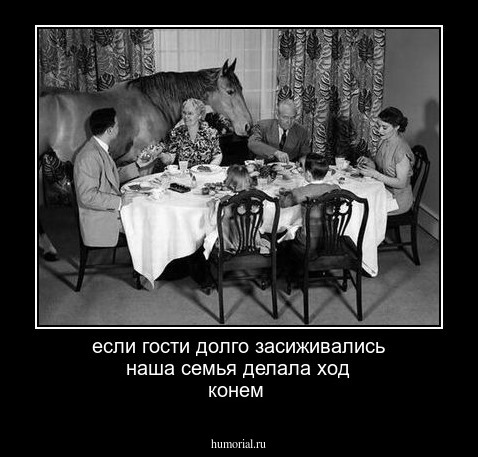 если гости долго засиживались наша семья делала ход конем