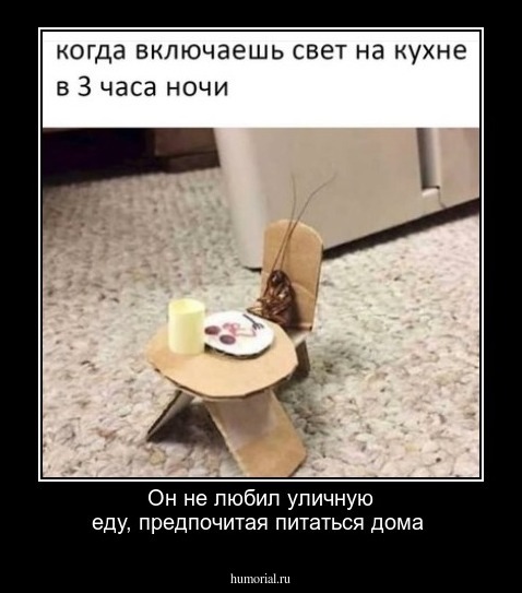 Он не любил уличную еду, предпочитая питаться дома