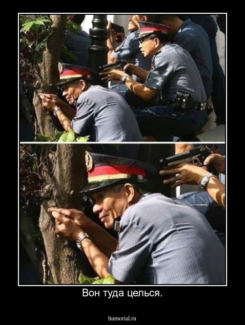 Вон туда целься.