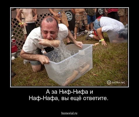 А за Ниф-Нифа и Наф-Нафа, вы ещё ответите.