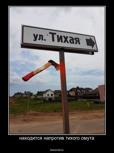 находится напротив тихого омута