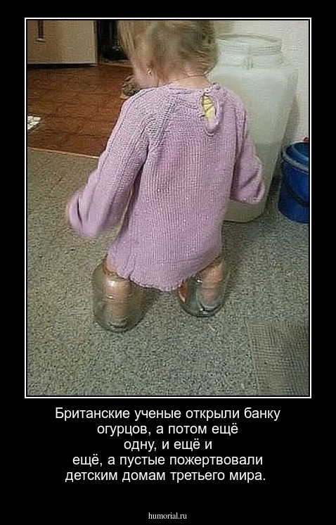 Британские ученые открыли банку огурцов, а потом ещё одну, и ещё и ещё, а пустые пожертвовали детским домам третьего мира.