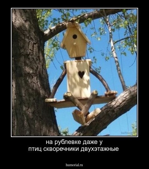на рублевке даже у птиц скворечники двухэтажные