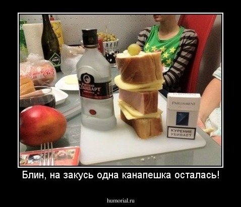 Блин, на закусь одна канапешка осталась!