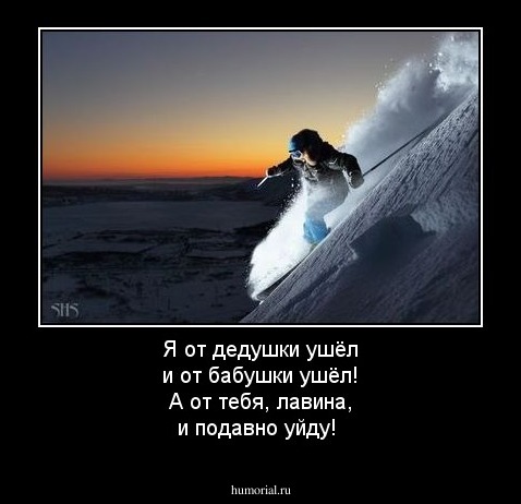 Я от дедушки ушёл и от бабушки ушёл! А от тебя, лавина, и подавно уйду!