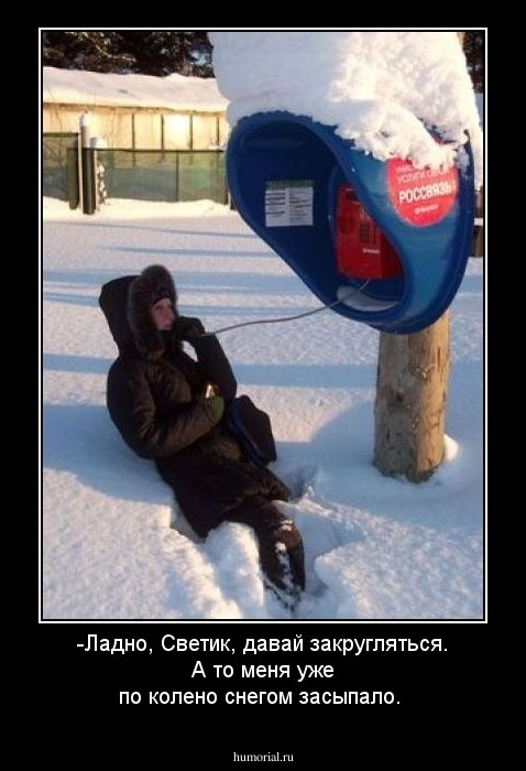 -Ладно, Светик, давай закругляться. А то меня уже по колено снегом засыпало.