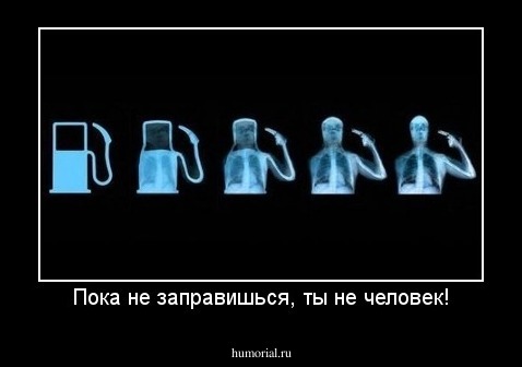 Пока не заправишься, ты не человек!
