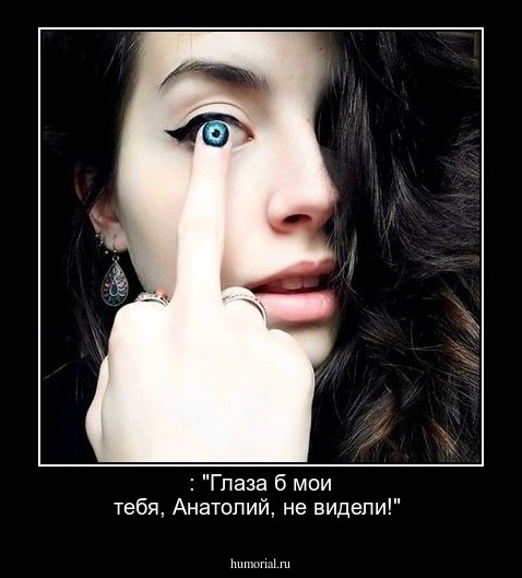 : "Глаза б мои тебя, Анатолий, не видели!"