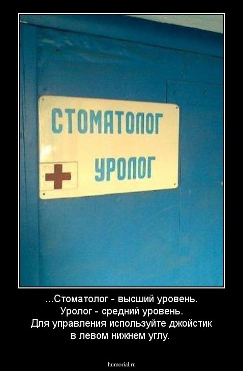  ...Стоматолог - высший уровень. Уролог - средний уровень.   Для управления используйте джойстик в левом нижнем углу.