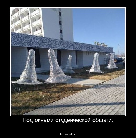 Под окнами студенческой общаги.