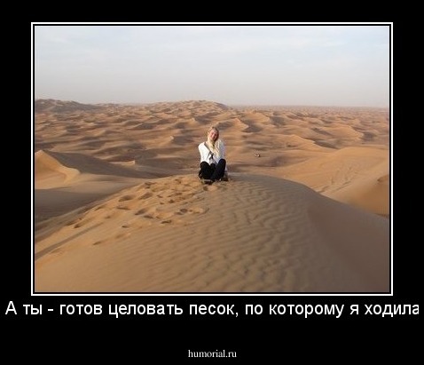 - А ты - готов целовать песок, по которому я ходила?