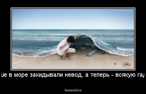 Раньше в море закидывали невод, а теперь - всякую гадость.