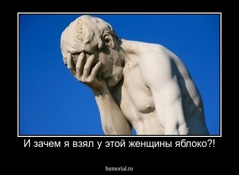 И зачем я взял у этой женщины яблоко?!