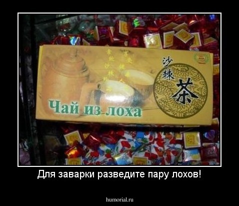 Для заварки разведите пару лохов!