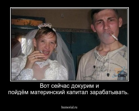 Вот сейчас докурим и пойдём материнский капитал зарабатывать.