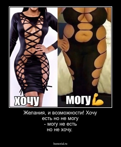 Желания, и возможности! Хочу есть но не могу - могу не есть но не хочу.