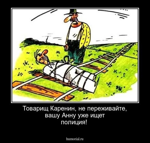 Товарищ Каренин,  не переживайте, вашу Анну уже ищет полиция!