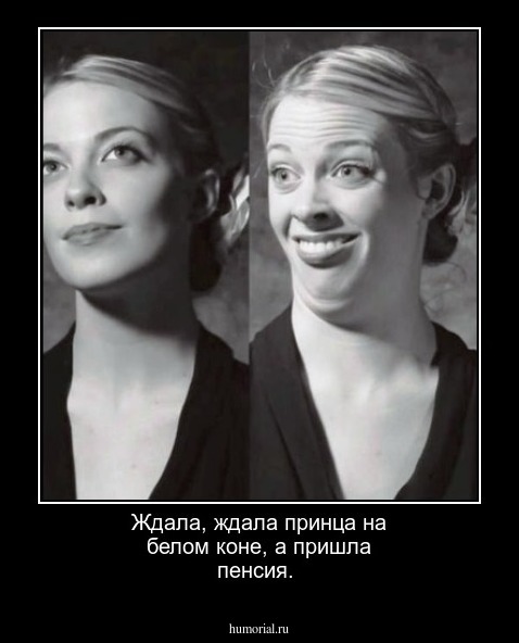 Ждала, ждала принца на белом  коне, а пришла пенсия.