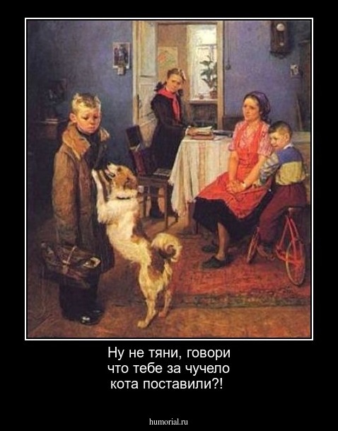 Ну не тяни, говори что тебе за чучело кота поставили?!