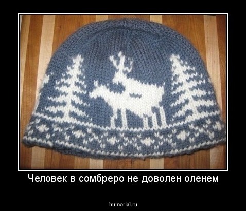 Человек в сомбреро не доволен оленем