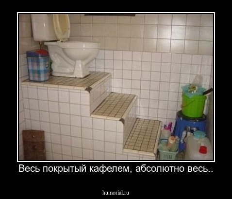 Весь покрытый кафелем, абсолютно весь..