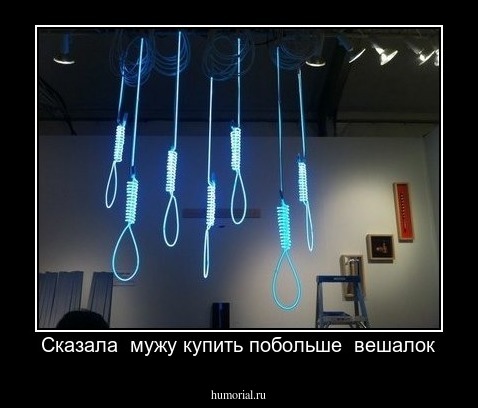 Сказала  мужу купить побольше  вешалок