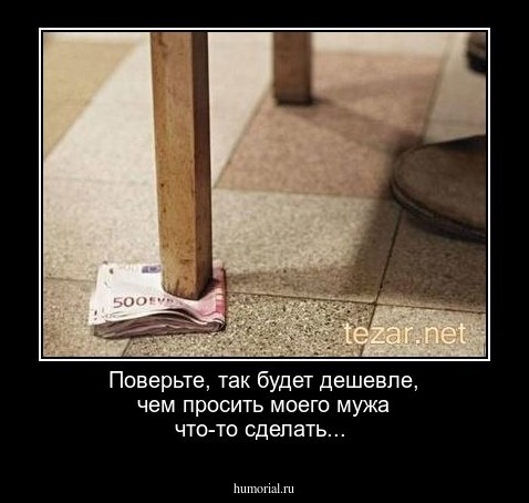 Поверьте, так будет дешевле, чем просить моего мужа что-то сделать...