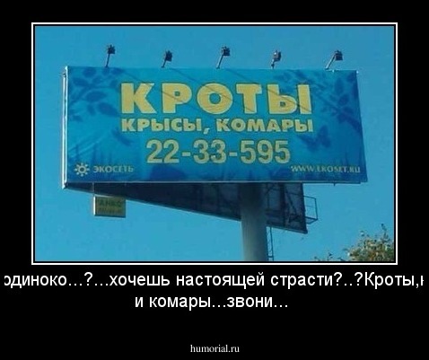 тебе одиноко...?...хочешь настоящей страсти?..?Кроты,крысы и комары...звони...