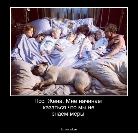 Псс. Жена. Мне начинает казаться что мы не знаем меры