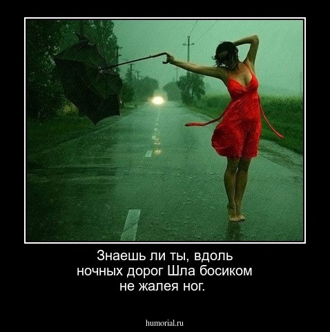 Знаешь ли ты, вдоль ночных дорог

Шла босиком не жалея ног.